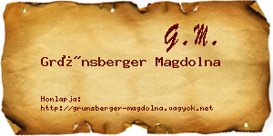 Grünsberger Magdolna névjegykártya